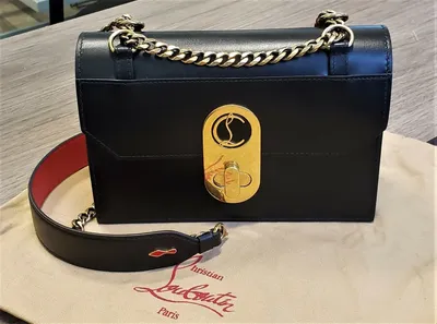 Christian Louboutin Elisa Black Leather shoulder bag 8.7x5.9\" | eBay