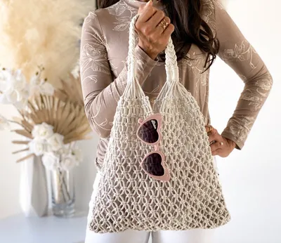 Macrame Bag with Cowrie Shells | Sidney Byron