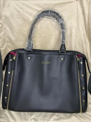 AVON Representative Consultant Premier Beauty Business Tote Bag Purse Black  Pink | eBay