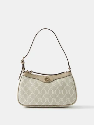 GUCCI DOLLAR CALFSKIN INTERLOCKING GG SMALL SHOULDER BAG GREY - CRTBLNCHSHP