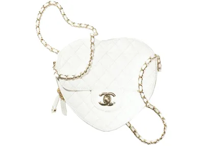 Chanel Heart Bag 22S White Lambskin in Lambskin Leather with Gold-tone - US