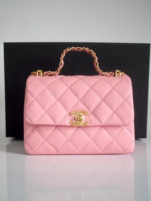 Chanel Coco First 22K mini flap bag pink calfskin | Vintage-United