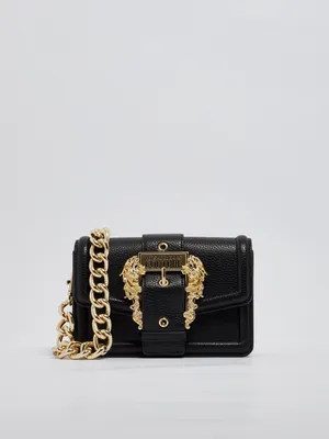Versace Jeans Couture baroque buckle women's bag in imitation leather Black  | Caposerio.com