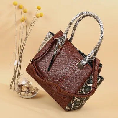 Классическая сумка Richezza 7265-2 brown green python – Китай, коричневого  цвета, искусственная кожа. Купить в интернет-магазине в Хабаровске. Цена  3870 руб.