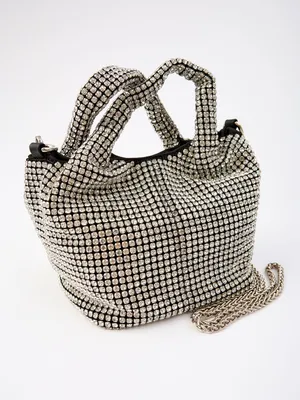 Mango ❤ женская сумка brillo со стразами черный цвет, размер , цена 139.99  BYN