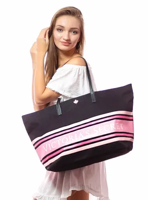Купить Стильная пляжная сумка Victoria's Secret - Pink Strip 09659. Женское  белье Виктория Сикрет | beangel.ua