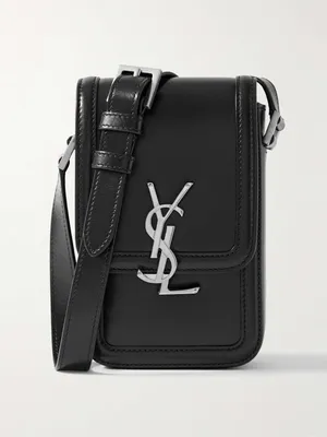 Yves Saint Laurent suede Clutch Bag YSL Black | eBay
