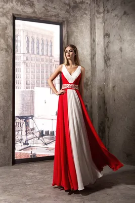 красно-белое платье недорогое женское Фемида | Купить вечернее платье в  салоне Валенсия (Москва)
