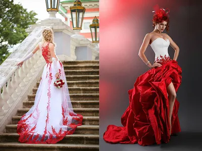 Свадебное платье и красные туфли (72 фото)