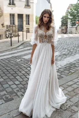 Свадебное платье приталенное фото