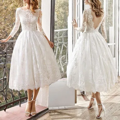Весенне-летнее платье, приталенное свадебное платье с длинными рукавами –  лучшие товары в онлайн-магазине Джум Гик