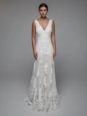 Свадебное платье фасона русалка со шлейфом SL0164