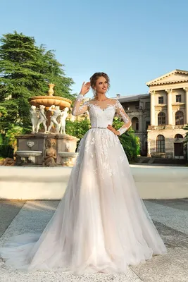 Кружевные свадебные платья артикул 209878 цвет шампань👗 напрокат 6 000 ₽ ⭐  купить 30 000 ₽ в Москве
