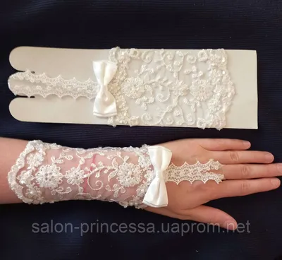 Свадебные перчатки Короткие свадебные кружевные сетчатые аксессуары –  лучшие товары в онлайн-магазине Джум Гик