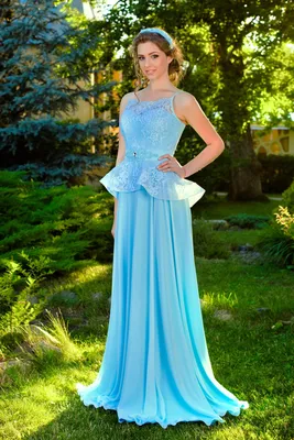 Свадебное платье голубого цвета от производителя фабрика Валентины Гладун