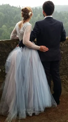 Свадебное платье голубого цвета | Anna Skoblikova - Свадебные платья -  Вечерние Платья