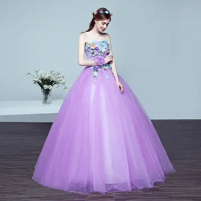 2018 новое свадебное платье в корейском стиле с цветком фиолетового цвета  светло-голубые свадебные платья принцессы| Alibaba.com