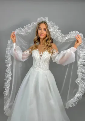 Фата органза рюша - Недорогие свадебные платья odeta-wedding