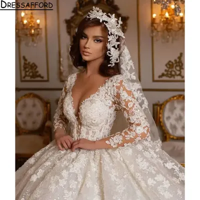 Роскошное Свадебное платье из Дубая, свадебные платья без рукавов с  кристаллами и бисером, индивидуальный пошив, женское платье для невесты |  AliExpress