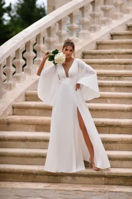 Свадебные платья Simle, шелковые, сатиновые, с открытой спиной, в богемном  стиле, свадебные платья с юбкой-годе DW301 | AliExpress