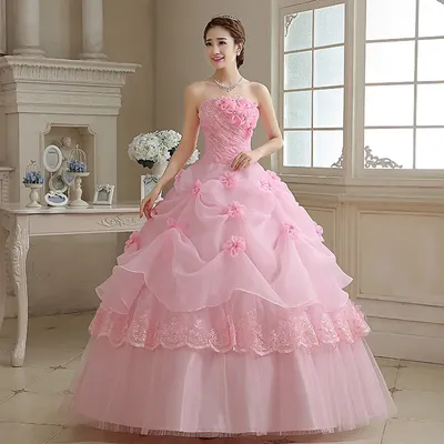 Пышное розовое свадебное платье Anna Kuznetcova Edit | Купить свадебное  платье в салоне Валенсия (Москва)
