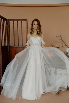 Olga Sposa Пышное свадебное платье с рукавами нежно-розового цвета
