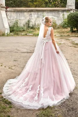 Свадебные платья LORIE розового цвета, кружевные свадебные платья с  открытыми плечами, пышная юбка в стиле бохо, платье принцессы с аппликацией  для невесты | AliExpress