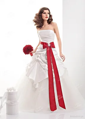 Бесплатная доставка, реальные фотографии, ТРАПЕЦИЕВИДНОЕ белое Тюлевое  кружевное свадебное платье без бретелек с красным поясом | AliExpress