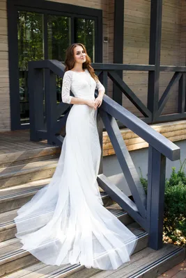 Облегающее закрытое свадебное платье оптом от Ema Bride