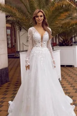 Шифоновое свадебное платье артикул 223362 цвет белый👗 напрокат 10 000 ₽ ⭐  купить 36 000 ₽ в Перми