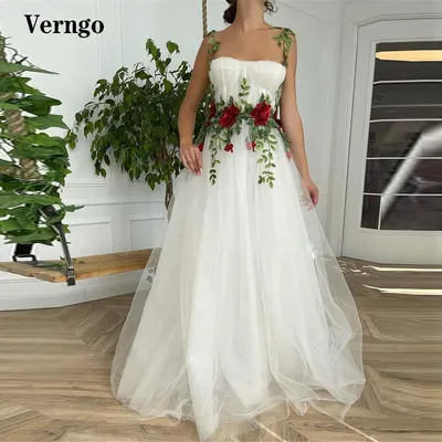 Verngo новый дизайн свадебные платья 2021 красные цветы с зелеными листьями  фатиновые сказочные свадебные платья садовые вечерние платья для невесты,  артикул 1005003153179177, цена 89 р., фото и отзывы | cafe-centralnoe.ru