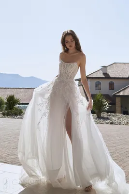 свадебное атласное платье с длинными рукавами артикул 202993 цвет белый👗  напрокат 5 900 ₽ ⭐ купить 36 000 ₽ в Саратове