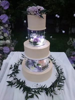 Торт свадебный №35 — 900 грн/кг *+цветочный декор | Свадебный торт,  Необычные свадебные торты, Свадебные торты