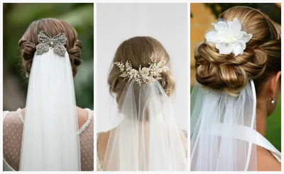 Свадебные прически на длинные волосы с фатой | Распущенные волосы невесты,  Прически под фату, Свадебные прически