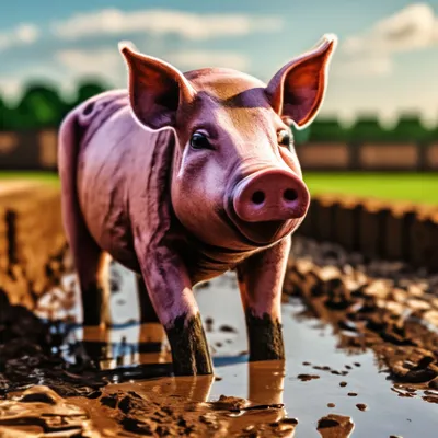 Свинья в грязи рисунок - 56 фото