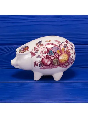 Винтажная коллекционная копилка в форме свиньи дизайна Fruit Basket от  Masons - купить с доставкой в Москве в магазине винтажного фарфора  Farforclub.ru