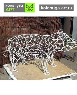Фигура свиньи из металла - Ландшафтный декор от производителя в Воронеже