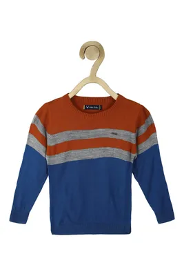 Buy Boys White Stripe Regular Fit Sweater Online - 777819 | Allen Solly