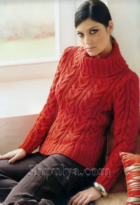 Красный хлопковый свитер с косами, артикул L3-54-024-300 | Купить в  интернет-магазине Yana в Москве