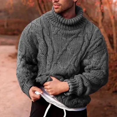 Вязаный мужской свитер | AliExpress
