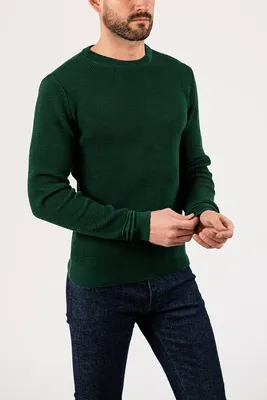 Мужской свитер зелёного цвета.Арт.:8-1953 – купить в магазине мужской  одежды Smartcasuals