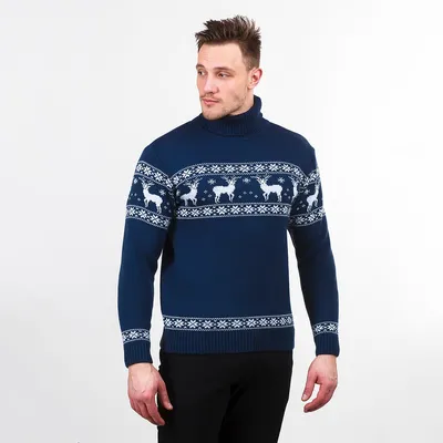 Купить Новогодний свитер с оленями мужской качественный красный по низкой  цене в Украине от интернет-магазина \"Что почём?\" :: 1521152943