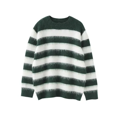 Свободный свитер в зеленую полоску: купить женский свитер и пуловер в  интернет магазине Studio Fashion в Киеве и Украине – код товара 42736