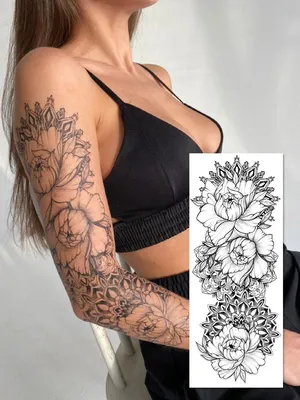 Купить Переводной тату-рукав Black garden | Цена 990 руб. | Miami Tattoos