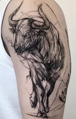 Тату БЫК: значение и символ | foto tattoo | Bull tattoos, Ox tattoo, Taurus  bull tattoos