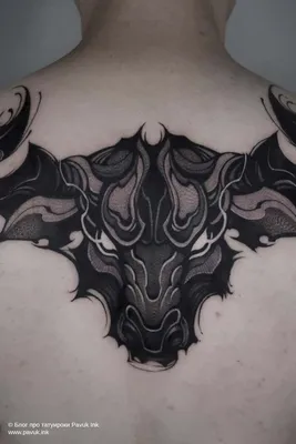 Тату бык на спине | Блог про татуировки pavuk.ink | Bull tattoos, Bull  skull tattoos, Taurus tattoos