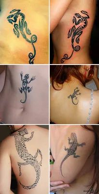 Angel Tattoo Долговременные тату ящерица, проявляющаяся