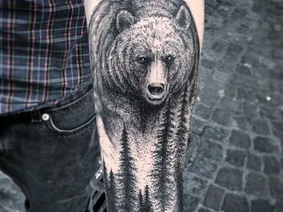 Tattoo bear sleeve | Татуировка с медведем, Татуировки медведя, Татуировки  с медведями гризли