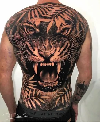Татуировка тигр на спине - фото работ мастеров на сайте theYou.com