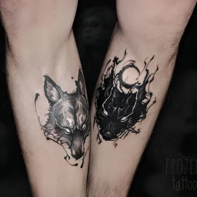 Тату оскал волка на плече для мужчин - символ силы и духовности -  tattopic.ru